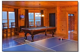 Riverview Lodge | Cabin Rentals of Georgia | Terrace Level Game Room