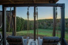 Skyfall | Cabin Rentals of Georgia | Terrace Level Outdoor deck with hot tub