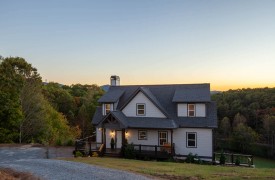 Skyfall | Cabin Rentals of Georgia | Modern mountain home exterior in Morganton, GA